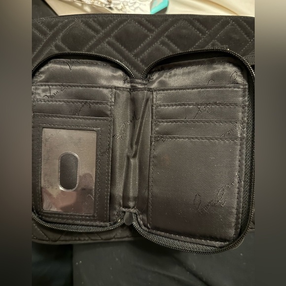 Vera Bradley black quilted iPad case and wallet with wrist strap matching bundle - Picture 6 of 13